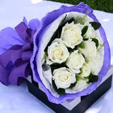 11朵白玫瑰上海花店鲜花速递浦东机场陆家嘴东方明珠市区免费送花