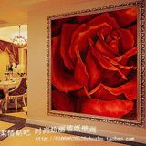 RQ红玫瑰简约现代个性定制玄关走道卧室背景墙纸壁纸欧式油画壁画