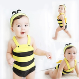 韩国儿童泳衣男童女童温泉连体游泳衣可爱小蜜蜂造型宝贝婴儿泳装