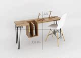 日式简易实木电脑桌单人双人工作台多人办公桌北欧宜家简易书桌