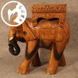 东南亚风格实木雕刻象凳 创意原木大象背方凳 特色换鞋凳家居装饰