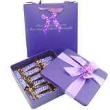 德芙巧克力礼盒士力架花生夹心紫色铁盒装情人节生日礼物零食品