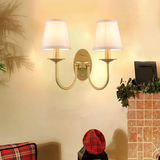 美式乡村铁艺复古壁灯双头卧室床头品质灯过道现代简约阳台灯具
