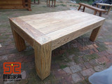 老榆木家具茶几原木电视桌原生态双层实木家具简约厚重大气韩式桌