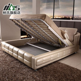 林氏家具简约现代储物气动高箱床双人床1.5m1.8米小户型真皮床R62