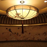 新中式手绘国画艺术吸吊两用灯客厅餐厅客栈会所酒店工程灯饰