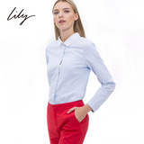 Lily2016春装新款专柜正品时尚欧美通勤直筒长袖衬衫 115110H4113