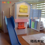 下铺带书桌抽屉滑梯多功能箱体儿童高低床双层梯柜床实木子母床上