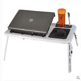 便携式多功能床上用笔记本电脑桌可折叠懒人桌子带散热器平板支