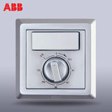 ABB开关面板86型墙壁插座正品德逸银色单控定时组合开关AE411-S