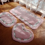 玫瑰田园风卧室地毯卫浴地毯飘窗毯床边床前毯可爱粉色地毯特惠价