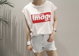 G4韩国代购官网女士T恤夏季宽松女T恤中长款无袖棉通勤白色打底衫