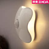 四叶草电池人体感应灯卧室led充电护眼壁灯衣柜卫生间照明小夜灯