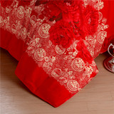 单被单单件大红床单结婚床品暖园纯棉磨毛床单单件 婚庆床品床