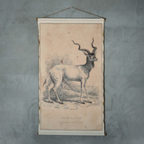 [尚森]美式乡村麋鹿系列鹿头布画棉麻挂画卧室客厅装饰画墙画包邮