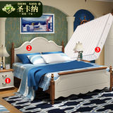 圣卡纳 地中海床欧式床实木床双人床1.5米 1.8米婚床卧室成套家具