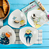 沙拉碗创意卡通骨瓷大陶瓷器欧式水果碗景德镇家用点心餐具凉菜碗