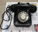 70年代黑胶木老拨盘电话 收藏 影视道具 上海怀旧老物件 旧物件