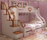 地中海儿童床上下双层床高低子母床实木床母子床公主床女孩男孩床