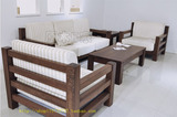 现代简约风格黑胡桃实木沙发 客厅U型沙发组合沙发木架沙发可定制