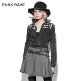 PUNK RAVE设计师品牌春季新品 朋克原创露背可卷袖子镂空外套女