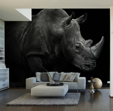 ALine家居德国进口墙纸 犀牛动物壁纸/大型壁画/现代风格黑色背景