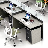 单人职员办公桌卡位时尚隔断桌电脑桌椅简约现代钢木屏风多人组合