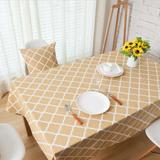 棉麻现代简约田园抱枕黄色菱形几何欧式餐桌布台布日式茶几布盖布