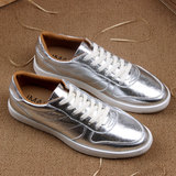 易玛仕夏季男鞋子韩版潮流男士板鞋运动休闲鞋个性银色时尚潮鞋
