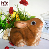 可爱办公桌面兔子摆件装饰品树脂工艺品摆设创意兔子花缸花盆插花
