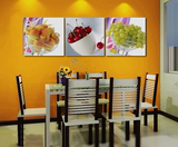 水果冰晶玻璃画客厅水晶壁画无框画装饰画沙发背景挂画三联画餐厅