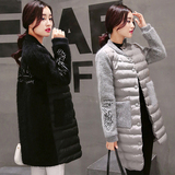 2015冬装新款韩版中长款棉服棉衣外套女装潮仿貂绒夹棉轻薄加大码