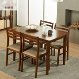 卡丽亚现代简约田园式实木餐桌 小户型餐厅全橡胶木4人餐桌椅组合