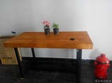 是金属长方形LOFT铁艺美式会议桌咖啡桌办公桌实木餐桌椅