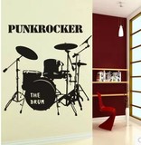 架子鼓乐器贴纸 音乐墙贴 教室卧室客厅沙发背景时尚装饰墙纸