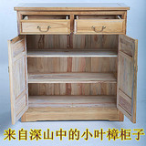 中式古典家具实木储物柜香樟木两抽两门床头柜衣柜鞋柜实木柜订做