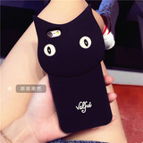 baby刘亦菲同款黑猫iphone6/6s plus手机壳硅胶苹果5s保护套防摔