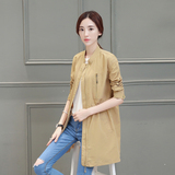 2016秋季新款蘑菇街女装外套韩版修身显廋百搭品牌折扣中长款风衣