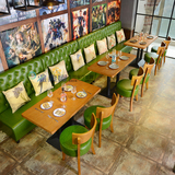 咖啡厅沙发 西餐厅靠墙直排卡座 茶餐厅 奶茶店甜品店桌椅组合