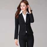 G2000韩版修身泡泡袖单扣小西装 女工作服西服女士职业装套装