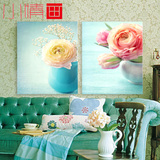 玫瑰 客厅画现代装饰画卧室无框画餐厅双联画 小清新花卉壁画墙画
