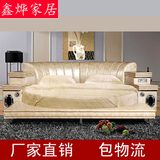 欧式音响圆床 软床 床 真皮床双人床皮艺床 2 2.2米 大床婚床皮床