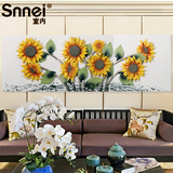 欧式家居餐桌客厅背景墙向日葵花卉立体装饰画招财组合挂画壁画