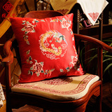彩衣堂 中式红木家具沙发抱枕靠垫 结婚庆用品送礼品 高端刺绣