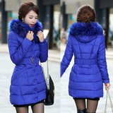 中老年棉服女中长款加厚修身大码羽绒棉衣中年韩版冬装大毛领外套