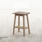 厌式房间玄关换鞋凳现代简约日式原创设计师餐凳实木家具极美家具