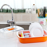 金达塑料带盖碗碟架碗柜放碗筷盘子架子滴水碗架餐具收纳盒沥水架
