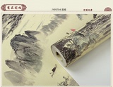 中式古典水墨国画清明上河图墙纸书房客厅电视背景中国风壁纸特价