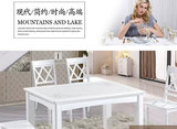 现代简约长方形人造大理石桌面餐桌实木框架椅组合小户型饭桌