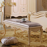 法莉娜 欧式皮艺床尾凳 法式时尚沙发凳 卧室实木床边凳换鞋凳M39